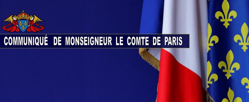 Mgr le Comte de Paris appelle les français à respecter les mesures de confinement