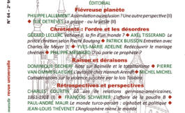 Le nouveau numéro de La Nouvelle Revue Universelle vient de paraître