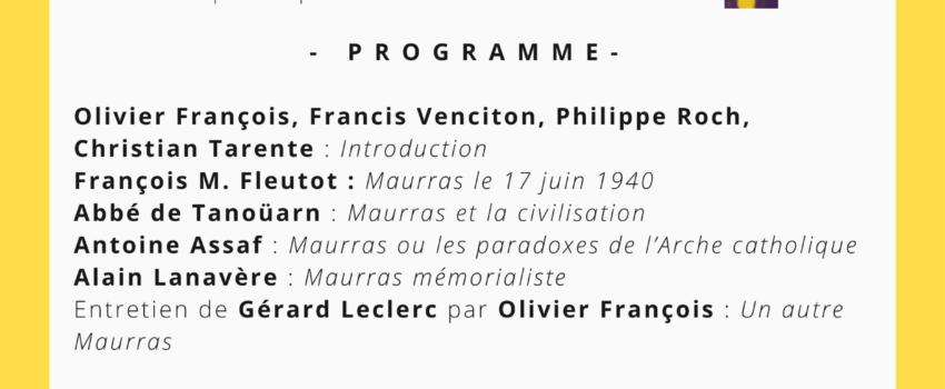 – COLLOQUE – UN AUTRE MAURRAS