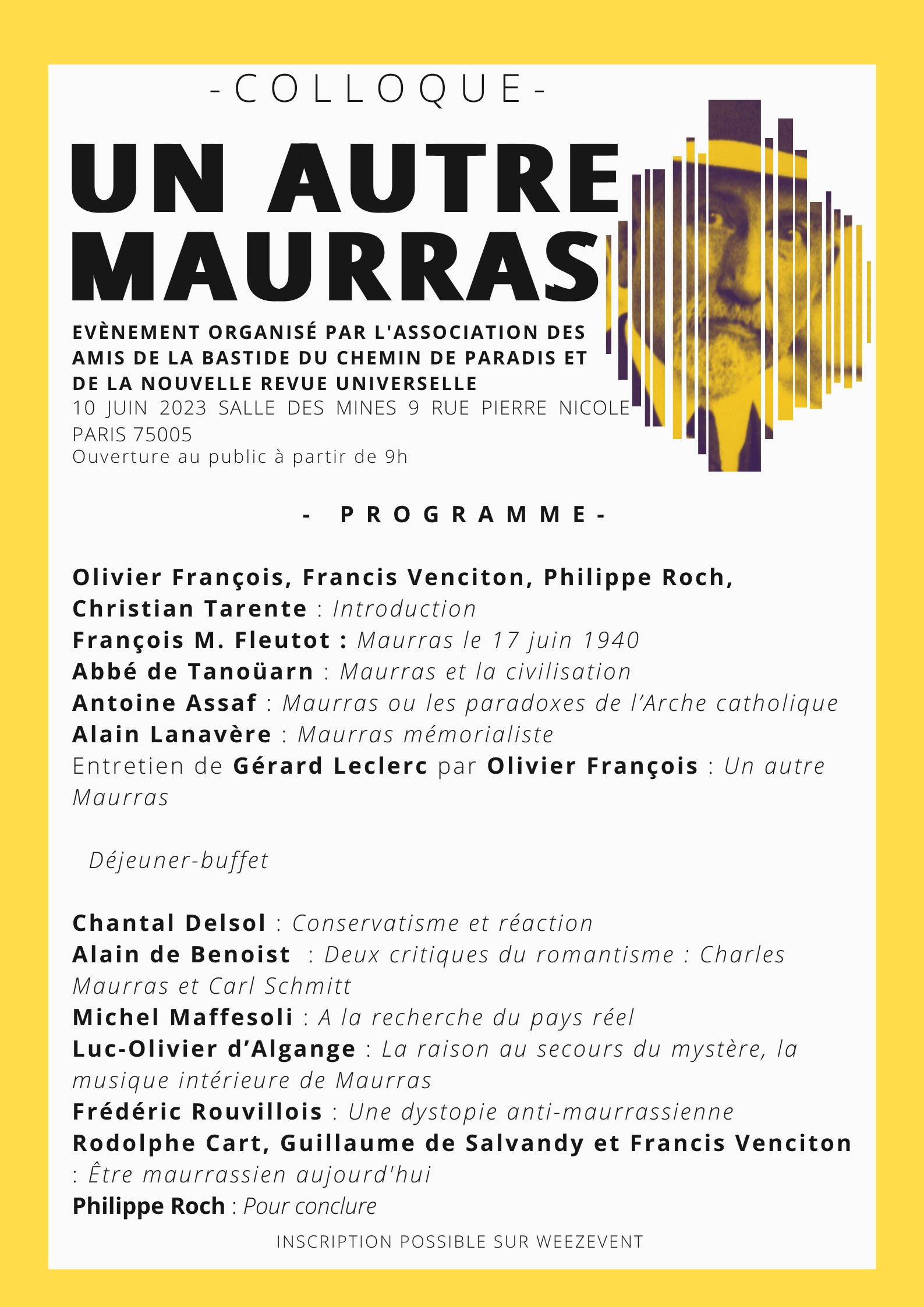 You are currently viewing – COLLOQUE – UN AUTRE MAURRAS