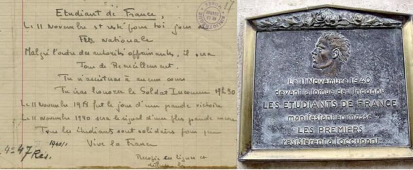 11 novembre 1940 : témoignage d’un lycéen